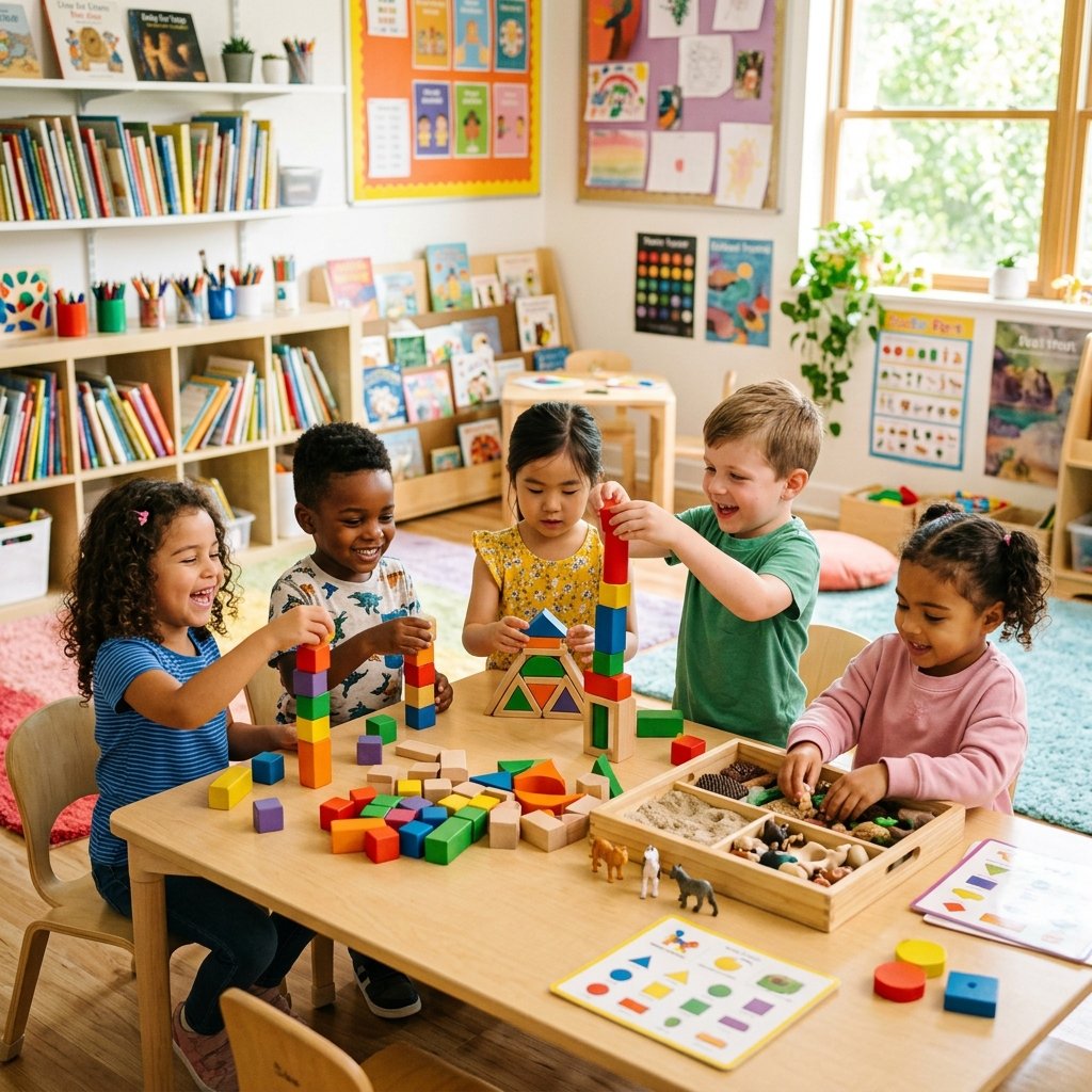 Children engaging in play-based learning